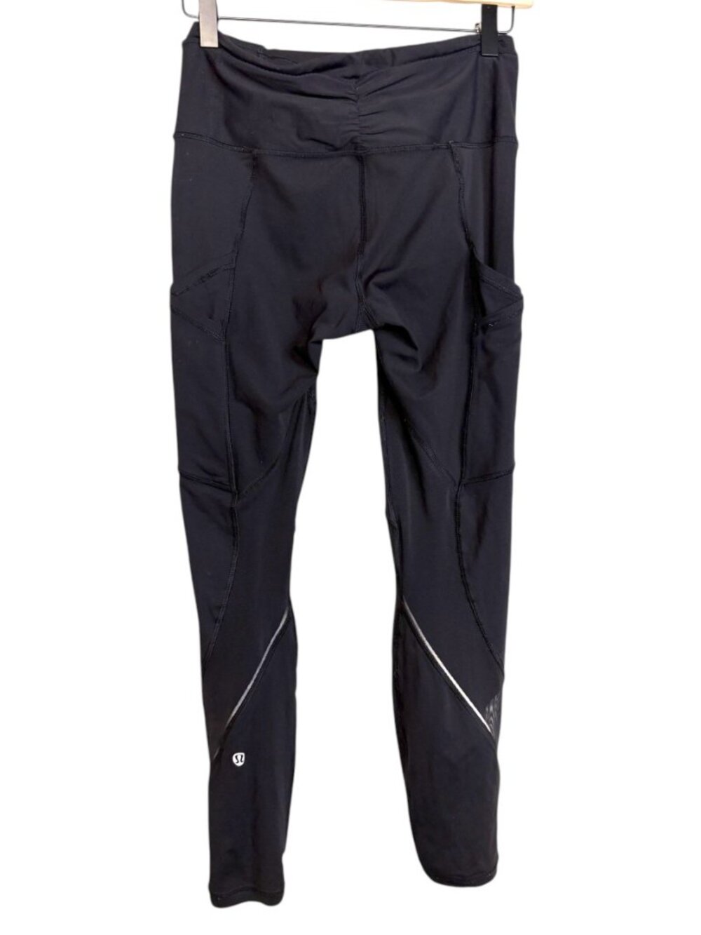 Lululemon Speed Up Mesh Reflective Tight Leggings Women Black Size 4 Full Length - Picture 3 of 13